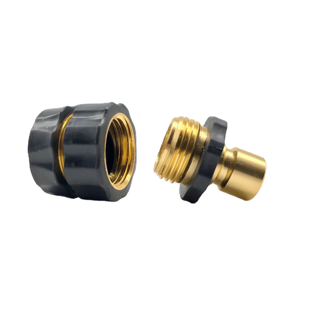 3/4 Water Hose Connector Universal Garden Quick Connect Set Quick-Connect Brass Adapter