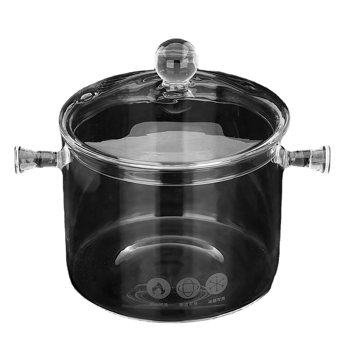 1.5/1.7L Resistant Clear Glass Cooker Pot Soup Heat Bowl Food Milk Cooker Tool Heating Kitchen Pot