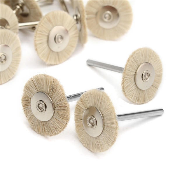 30pcs Soft White Goat Hair Polishing Wheel Brushes Set