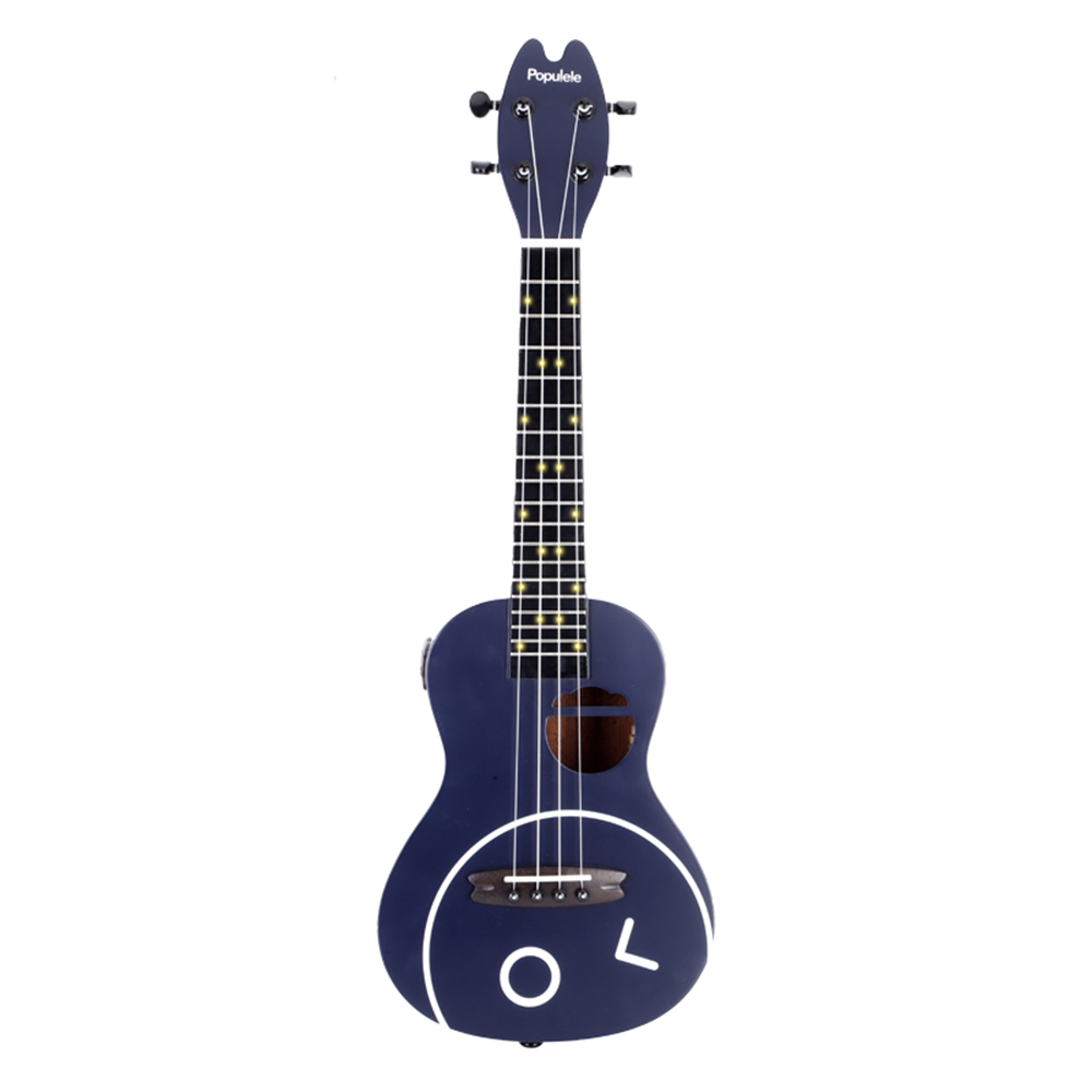 Concert Ukulele 23 Inch 4 Strings Smile Face Version Smart APP Built-in LED for Beginner