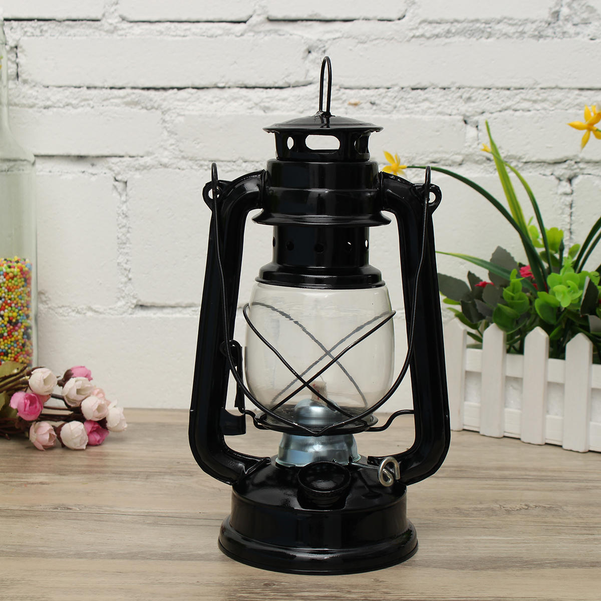 Retro Oil Lantern Outdoor Garden Camp Kerosene Paraffin Portable Hanging Lamp