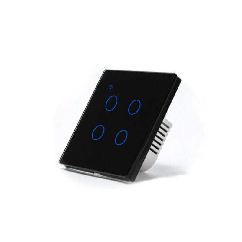 WiFi+RF433 Smart Light Touch Switch 4Gang EU Wireless Remote Control Works with Alexa Google Home