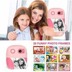 Instant Print Camera with 3 Rolls of Paper - 1080P HD Video, Rechargeable, Zero Ink Technology