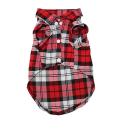 Pet Dog Clothes Soft Puppy Spring Summer Plaid Shirt Outfits Pet Clothing Pet T-shirt