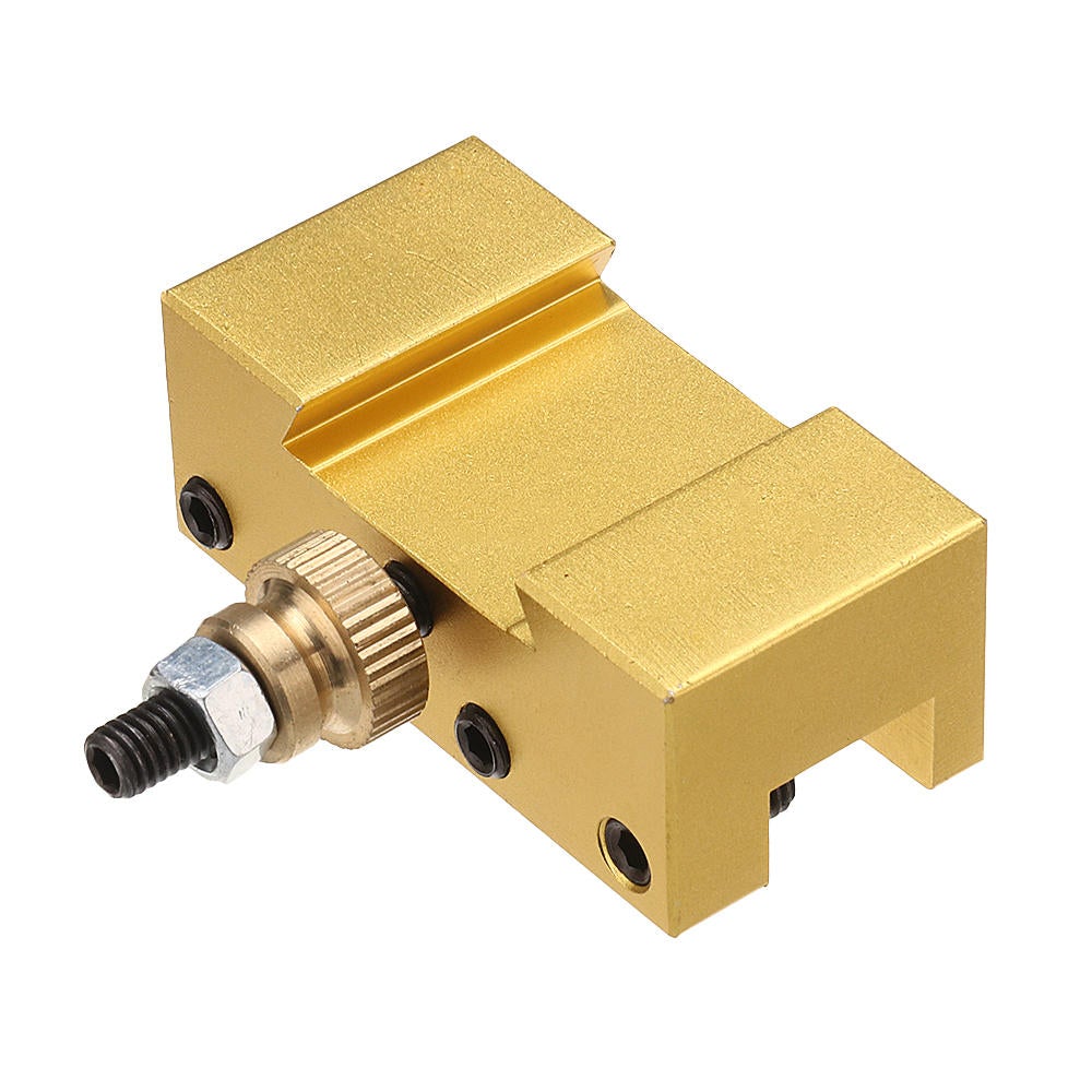 1/4-3/8 Inch 20x25x50mm Aluminum Turning and Facing Holder for Quick Change Tool Post Holder Gold