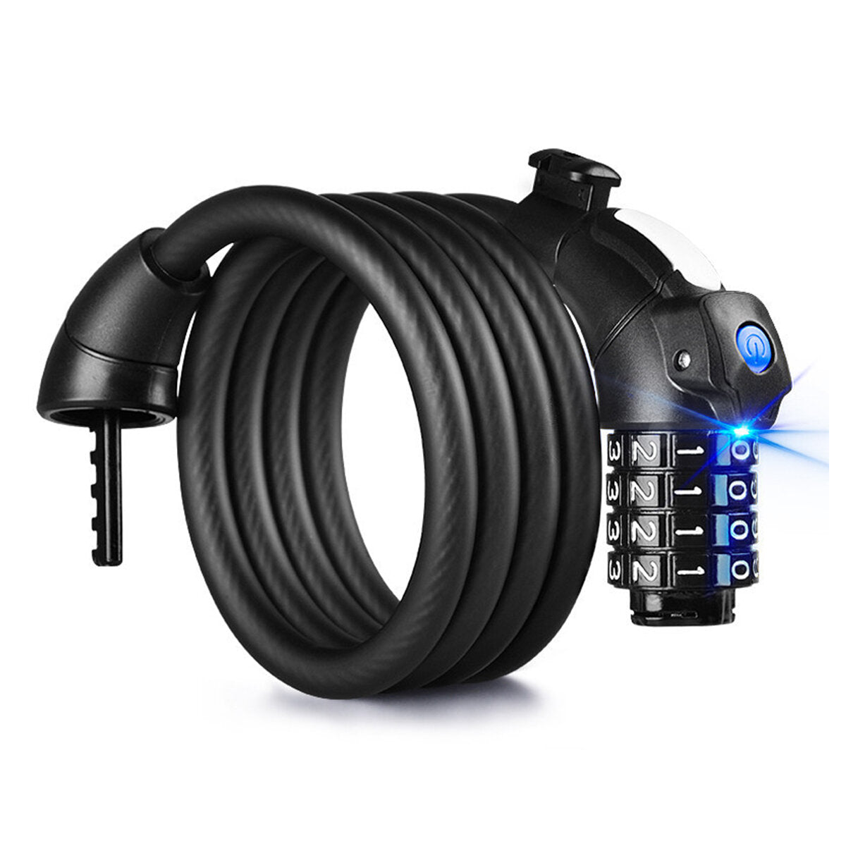 1.5M LED Bike Cable Lock Bicycle Heavy Duty Combination Security Chain Padlock