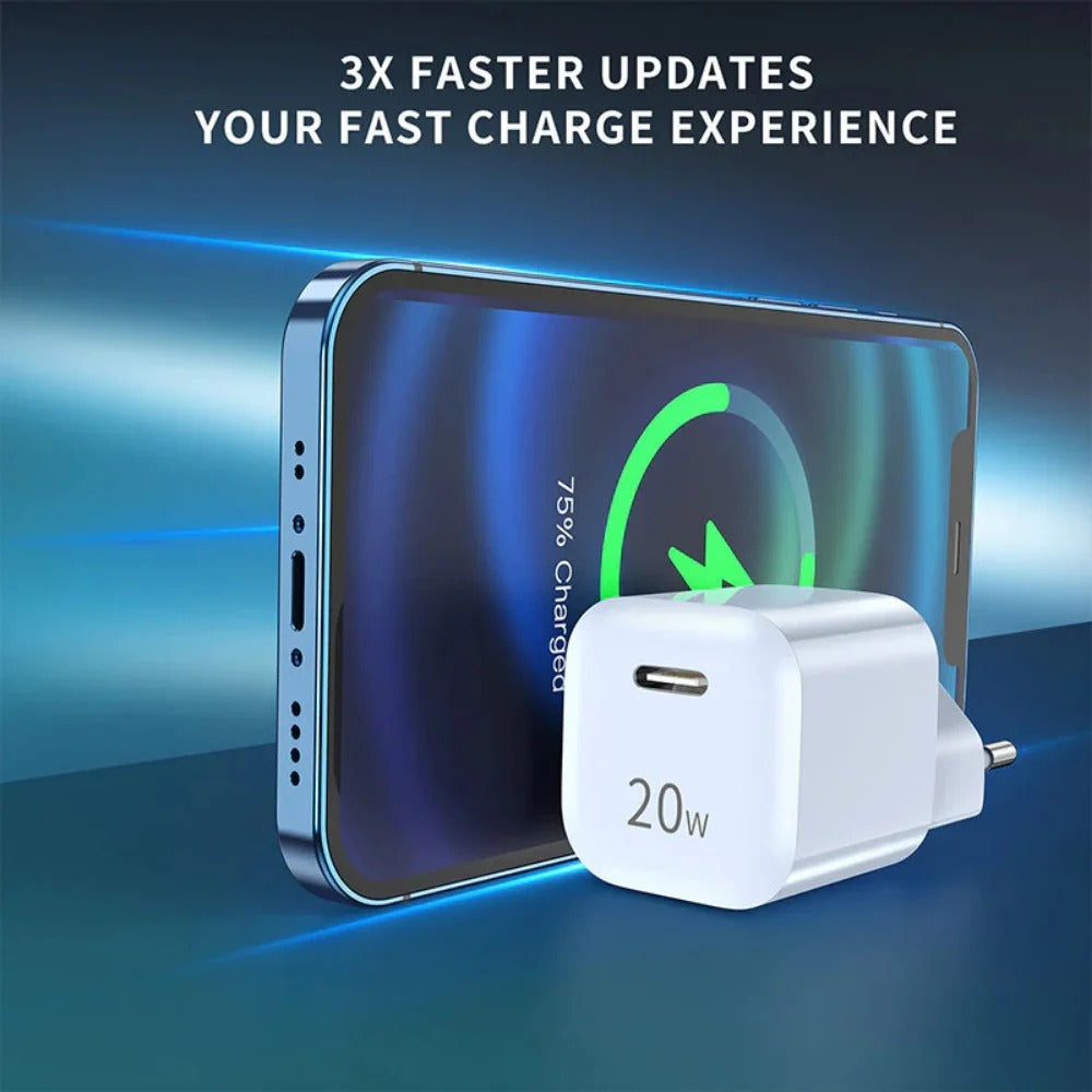 Fast USB PD Wall Charger EU Plug for iPhone 14 Pro Max, Hui Mate50, Samsung S23