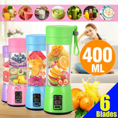 400ml Portable USB Electric Fruit Juicer Smoothie Maker Bottle Vegetables Juice