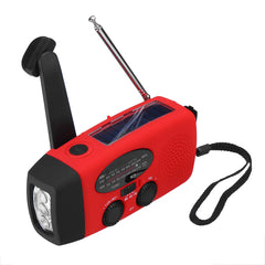 Emergency Weather Radio AM FM NOAA Solar LED Flashlight 1000mAh Power Bank Hand Cranked