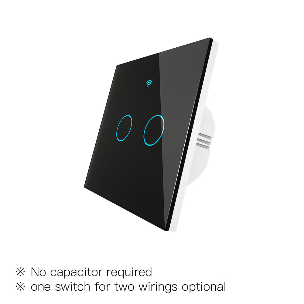 EU Wall Touch 250V 50/60Hz Smart Light Switch for Neutral Wire/No Neutral Wire No Capacitor Works with Alexa Google Hub Required