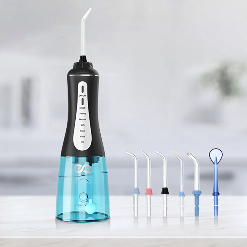 Electric Oral Irragator 360 Ratate 5 Personalized Modes IPX7 Waterproof USB Recharging Tooth Cleaner for Child Adult
