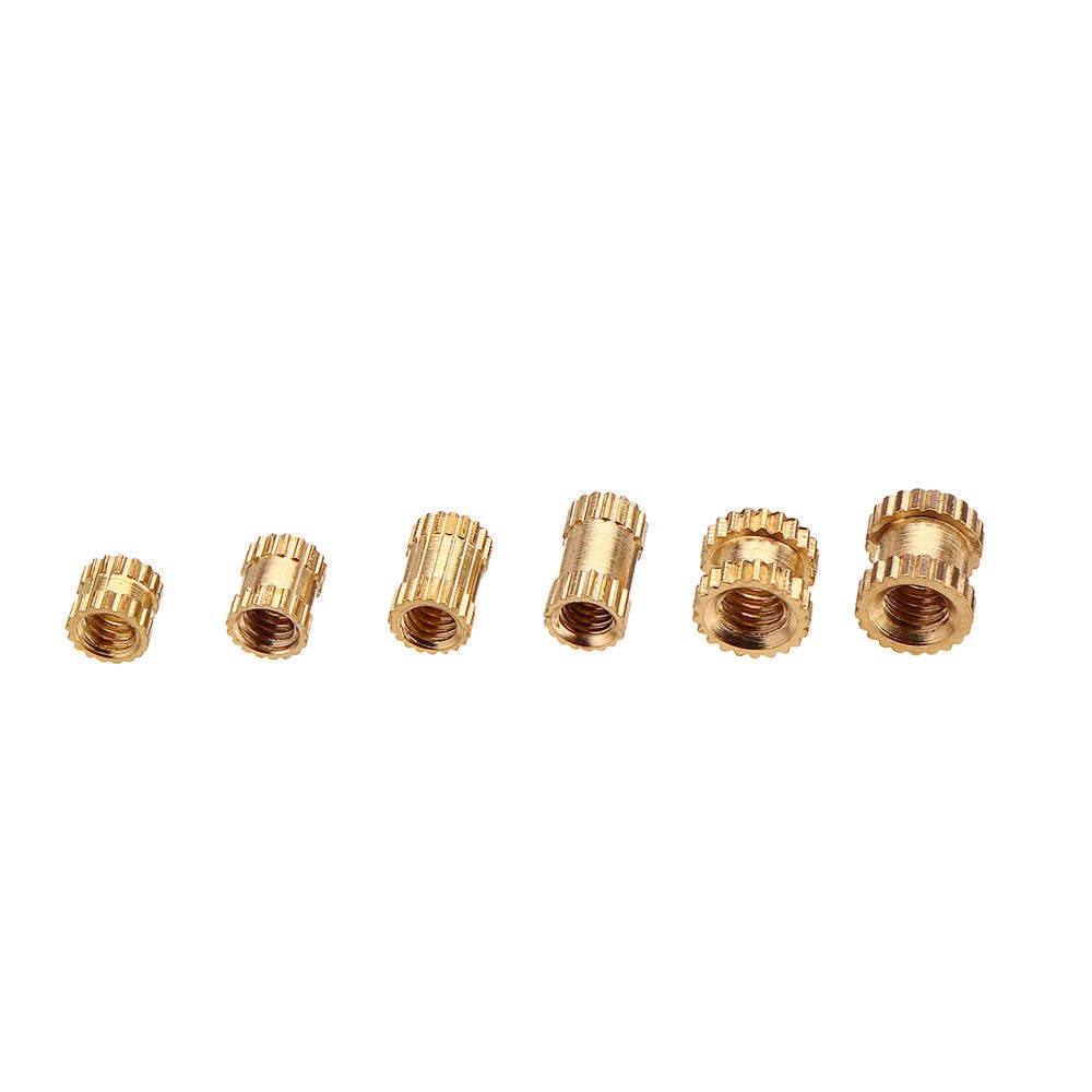 200Pcs M2/M2.5/M3 Knurled Brass Threaded Insert Nut Female Thread Embedment Nuts Assortment