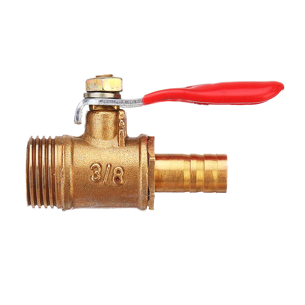 8mm Hose Barb to BSP Male Thread 1/2" 3/8" 1/2" Brass Inline Ball Valve Pipe Hose Coupler Adapter