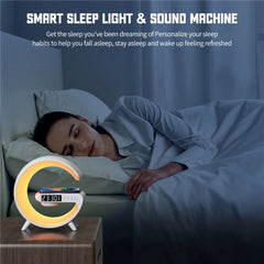 Wireless Charger Stand Speaker with RGB Night Light, Alarm Clock, Fast Charging for iPhone Samsung Xiaomi