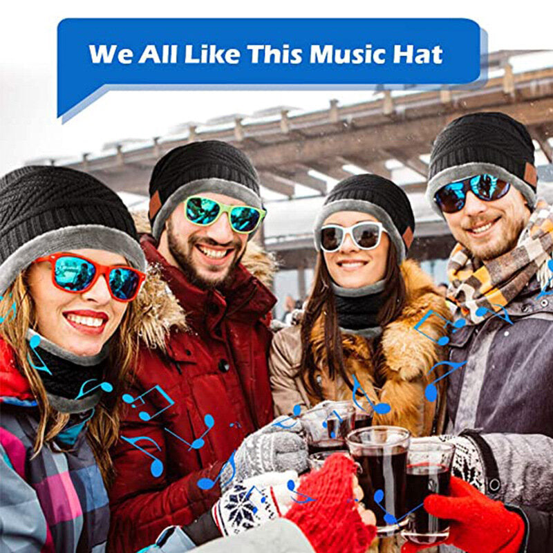 bluetooth Smart Music Hat Winter Warm Sports Earphone Cap Headset with Speaker Mic