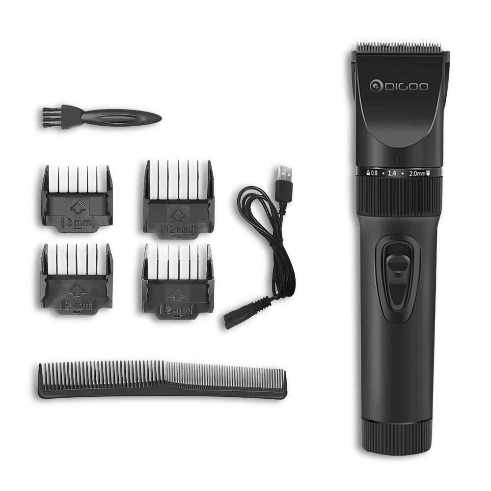 Ceramic R-Blade Hair Clipper Trimmer Rechargeable 4X Extra Limiting Comb Razor Silent Motor for Children Baby Men