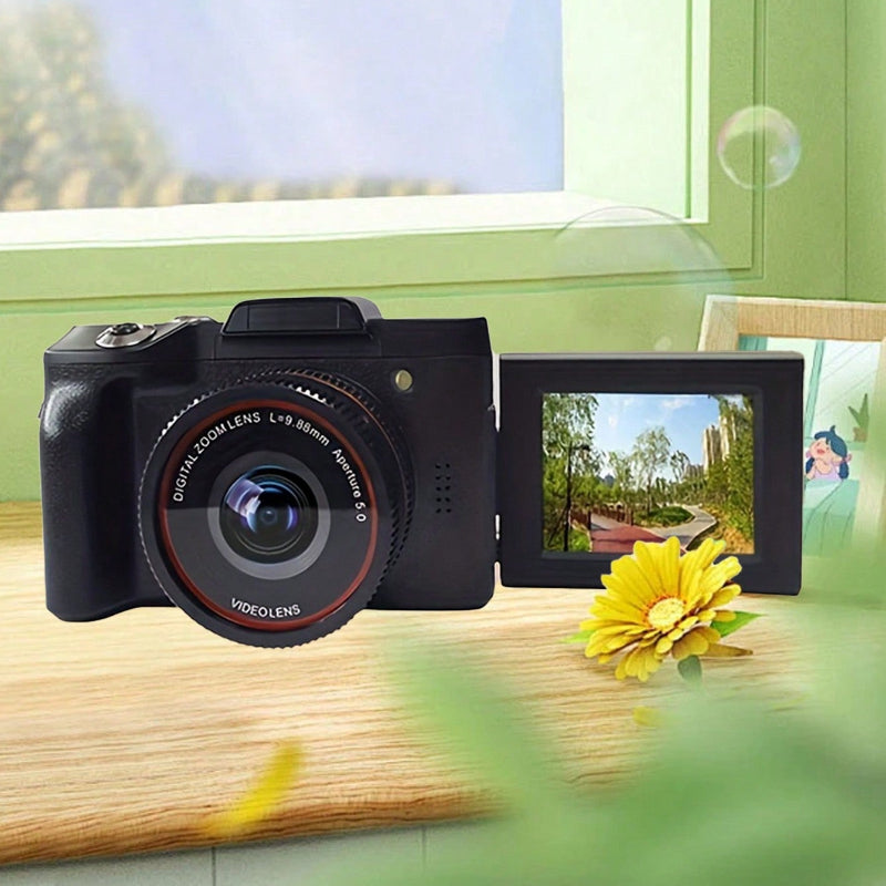 CR12 Digital Camera: 32GB RAM, 1600W Pixels, 1080P, 16X Zoom, Anti-Shake, 2.4-Inch Flip-Screen, Black