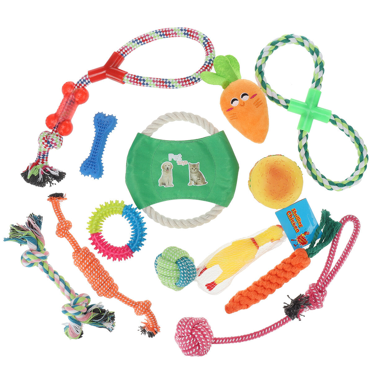 Dog Rope Toys Set 13/17 Pack Dog Chew Toys for Dog Teeth Grinding Cleaning Ball Play IQ Training Interactive Knot Dental Health Chewing Biting Durable Toys