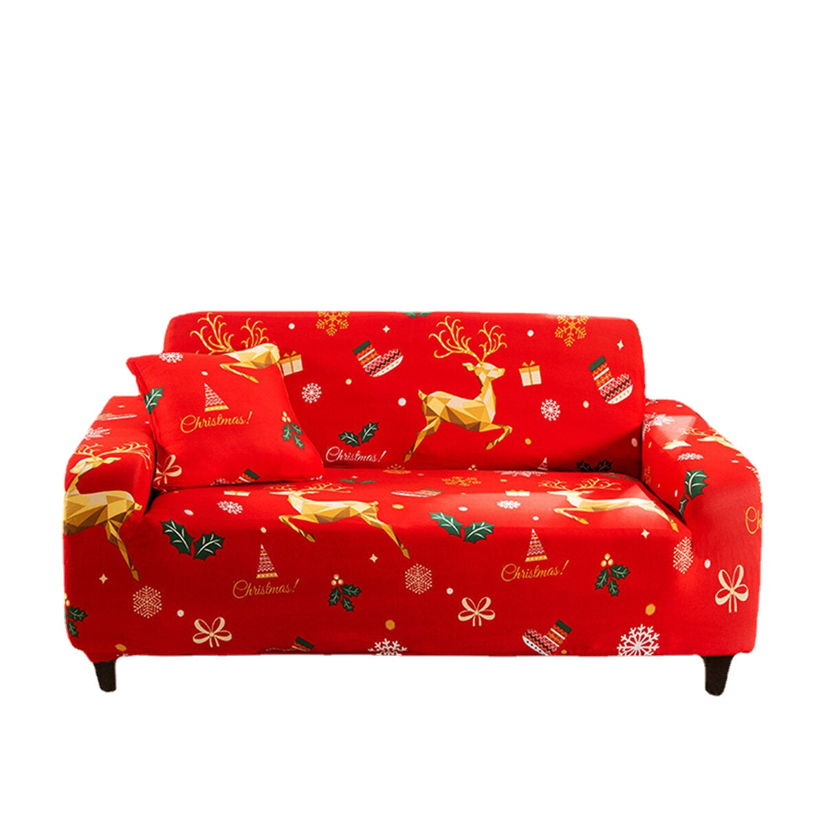 1/2/3/4 Seater Christmas Sofa Cover Elastic Chair Seat Protector Stretch Slipcover Home Office Furniture Accessories Decorations