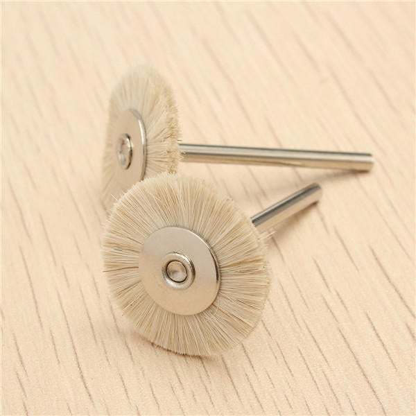 30pcs Soft White Goat Hair Polishing Wheel Brushes Set