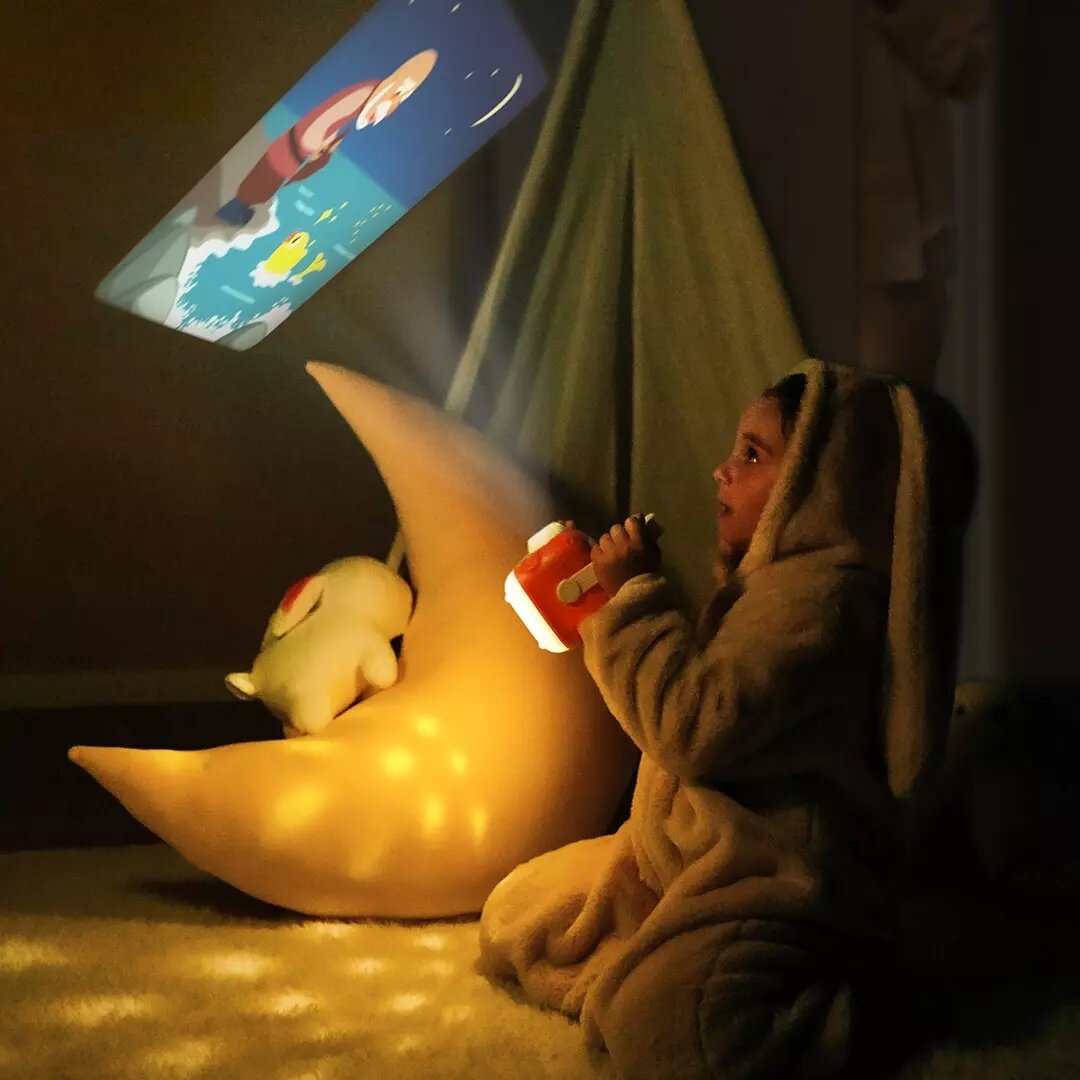 Children's Sleep Story Projector Automatic Playback Simultaneous Audio Video Screening Projection Light Soothing Music Timing Off Bedtime Story Light Projector