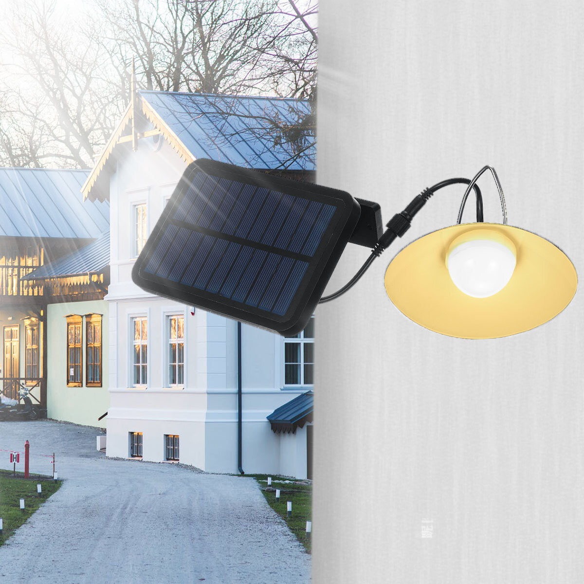 260 Lumen Solar Pendant Light Outdoor Indoor Solar Lamp With Line Warm White/White Lighting For Camping Garden Yard