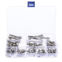 50Pcs M6 Hex Socket Knurled Cap Head Screw 304 Stainless Steel Bolt Assortment Set