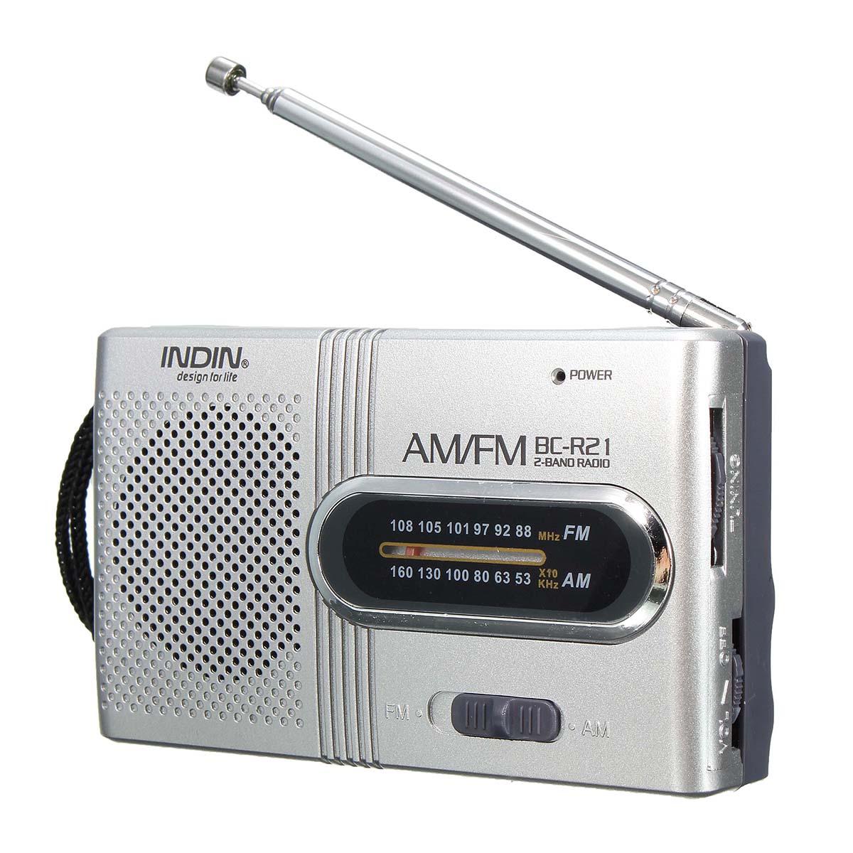 AM/FM Mini Portable Telescopic Antenna Radio Pocket Speaker Outdoor