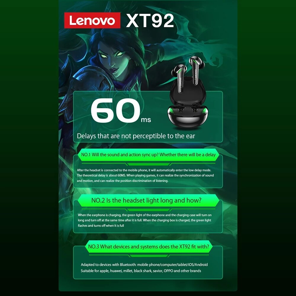 bluetooth 5.1 Headphones TWS Gaming Earphone Low Latency HiFi Stereo Wireless Earbuds Touch Control Headset With Mic