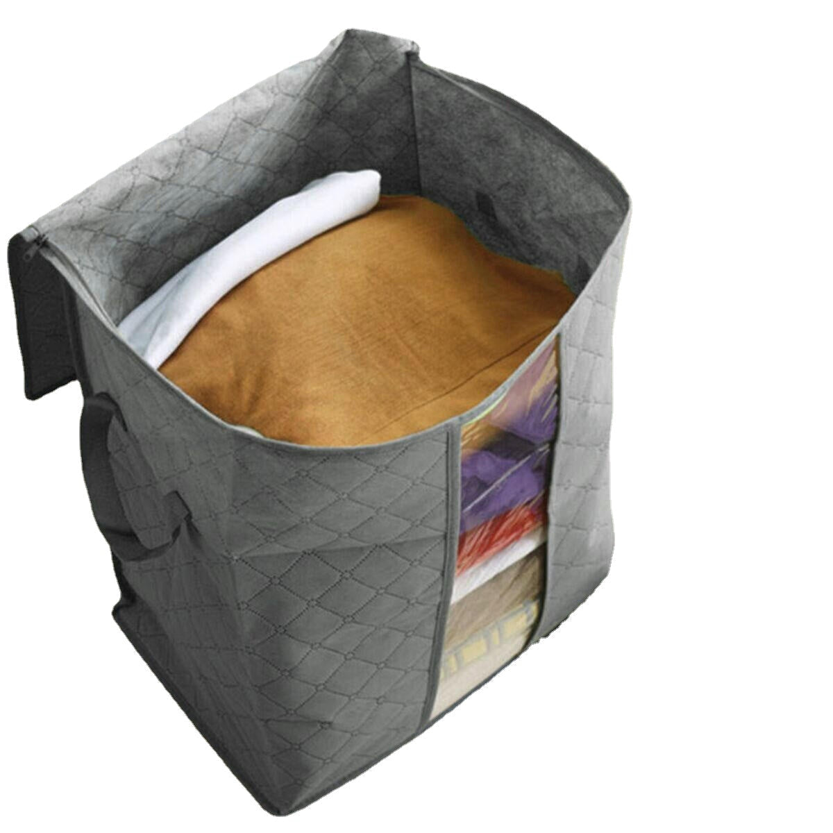 Foldable Bamboo Charcoal Storage Box Clothes Blanket Closet Organizer Bag Quilts Storage Bag