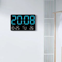 Large Digital LED Wall Clock: Remote Control, Adjustable Brightness, Temperature, Date, Week, 12/24H - Home/Office/Classroom