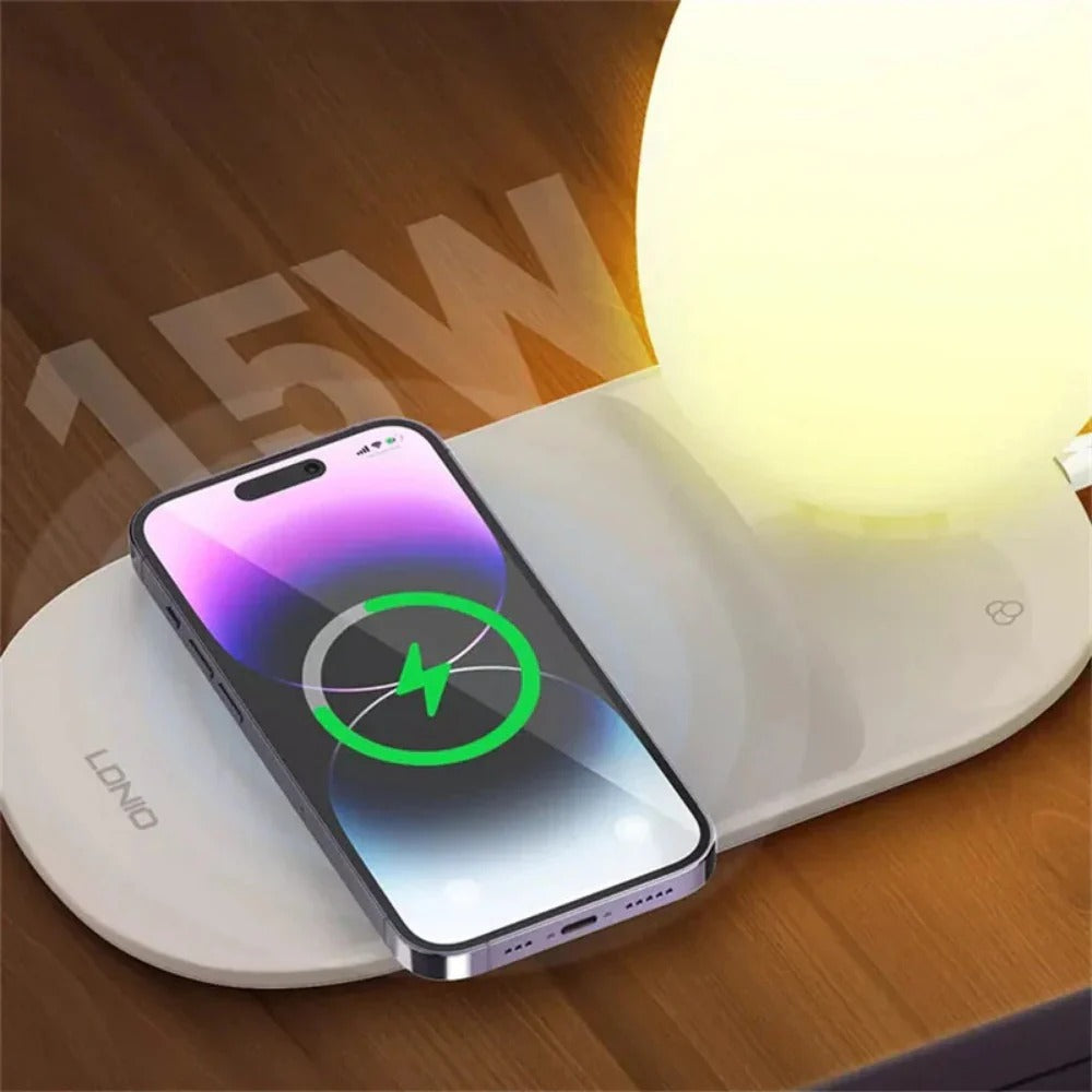 Wireless Charger & Desk Lamp for iPhone 15, Samsung Galaxy Z Flip4, Hui Mate60 Pro