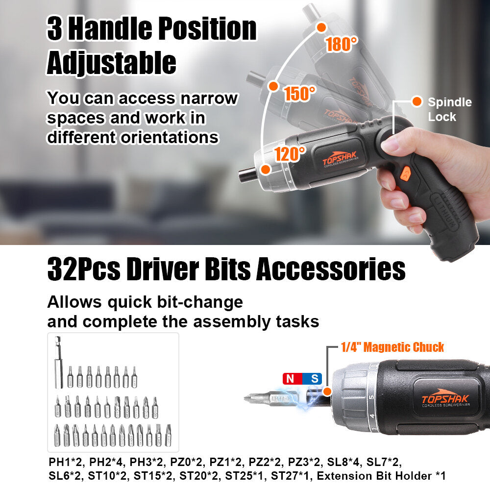 4V 1500mAh Cordless Electric Screwdriver For Repair Electric Scooter and Other Tool Set