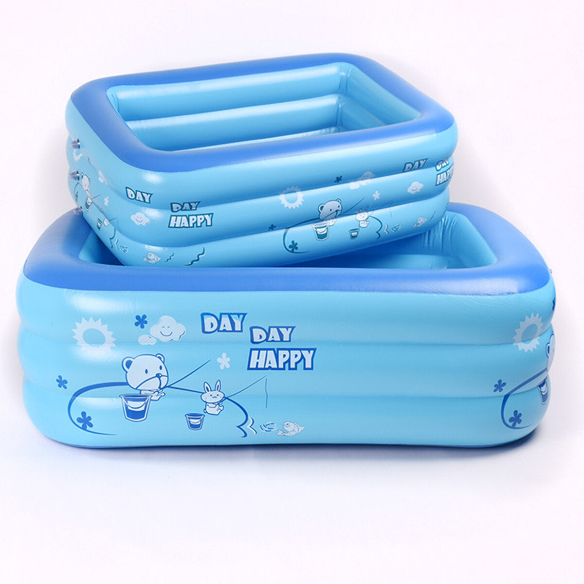 Full-Sized Family Inflatable Swimming Pool 3-Ring Inflatable Lounge Pool Summer Backyard for Adult Kids Babies