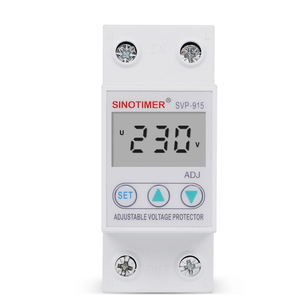 Single-phase Self-recovery Intelligent Over and Under Voltage Protector Delay LCD Large Scree 40A/63A