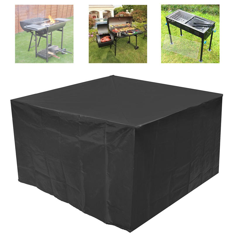 Black Waterproof BBQ Cover Outdoor Rain UV Proof Canopy Dust Protector BBQ Mat Accessories