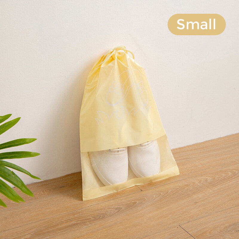 5PCS/lot Shoe Storage Bag Non-woven Waterproof Travel Portable Bag Dust-proof Drawstring Bags Transparent Closet Organizer