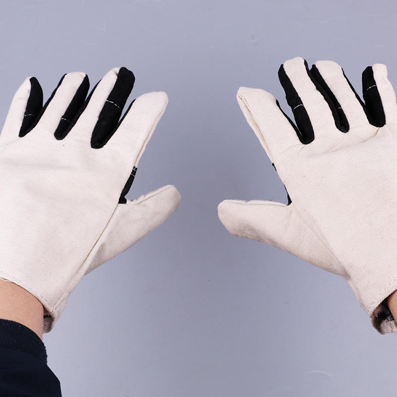 Double Layer Canvas Work Welding Gloves Wearproof Security Labor Protection Gloves Fitness