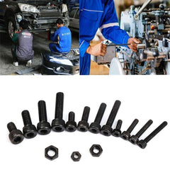 500Pcs Hex Socket Head Screw M3 M4 M5 Cap Bolts and Nuts Carbon-Steel Kit