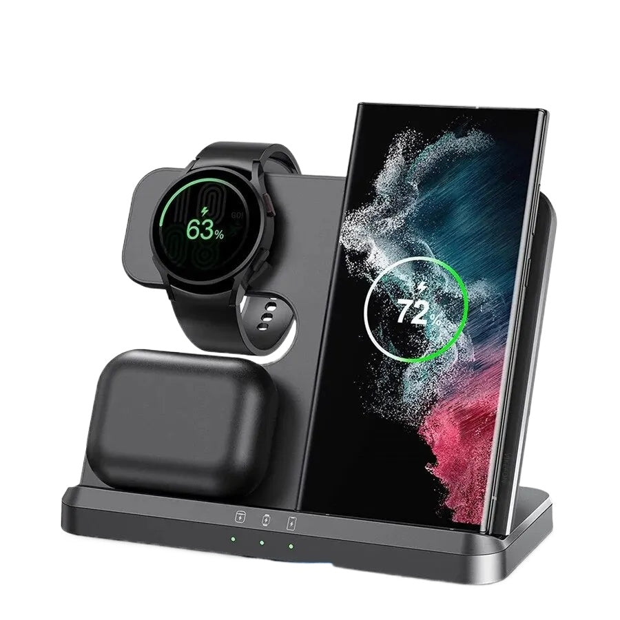 3-in-1 Wireless Charger Stand for Samsung Galaxy S23/S22/S21/S20/Note/Watch/Buds 15W Fast Charging Dock