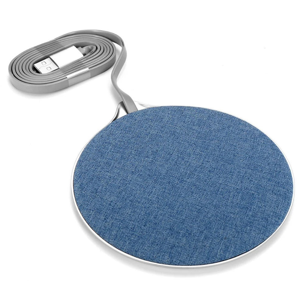 Fast Qi Wireless Charger Pad - Metal Cloth Mat for iPhone & Samsung 9V 7.5W