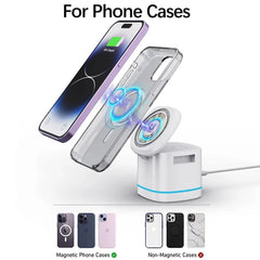 3-in-1 Magnetic 15W Wireless Charger Stand for iPhone 14/13/12, AirPods, Watch 8 SE