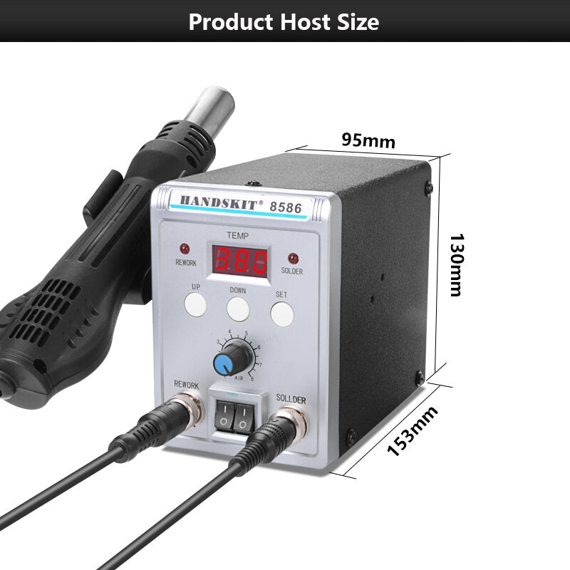 2 in 1 Soldering Staiton Hot Air SMD BGA Rework Welding Station 220V Portable Soldering Station Welding Tools