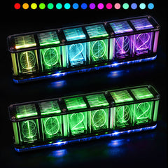 DIY RGB LED Clock Kit with Touch Controls, Music Spectrum, Alarm, Timer, and Customizable Multi-Color Display, DC 5V