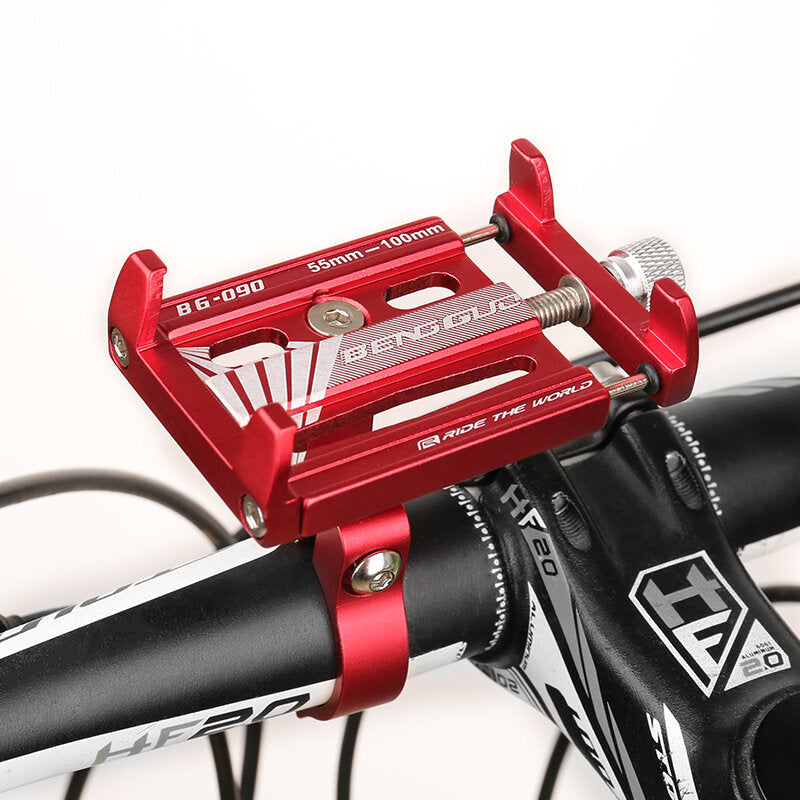 Aluminum Alloy Phone Holder 3.5"-6.5" Adjustable Phone Clip Stand Shockproof Portable Bike Holder Phone Bracket For Cycling Bicycle