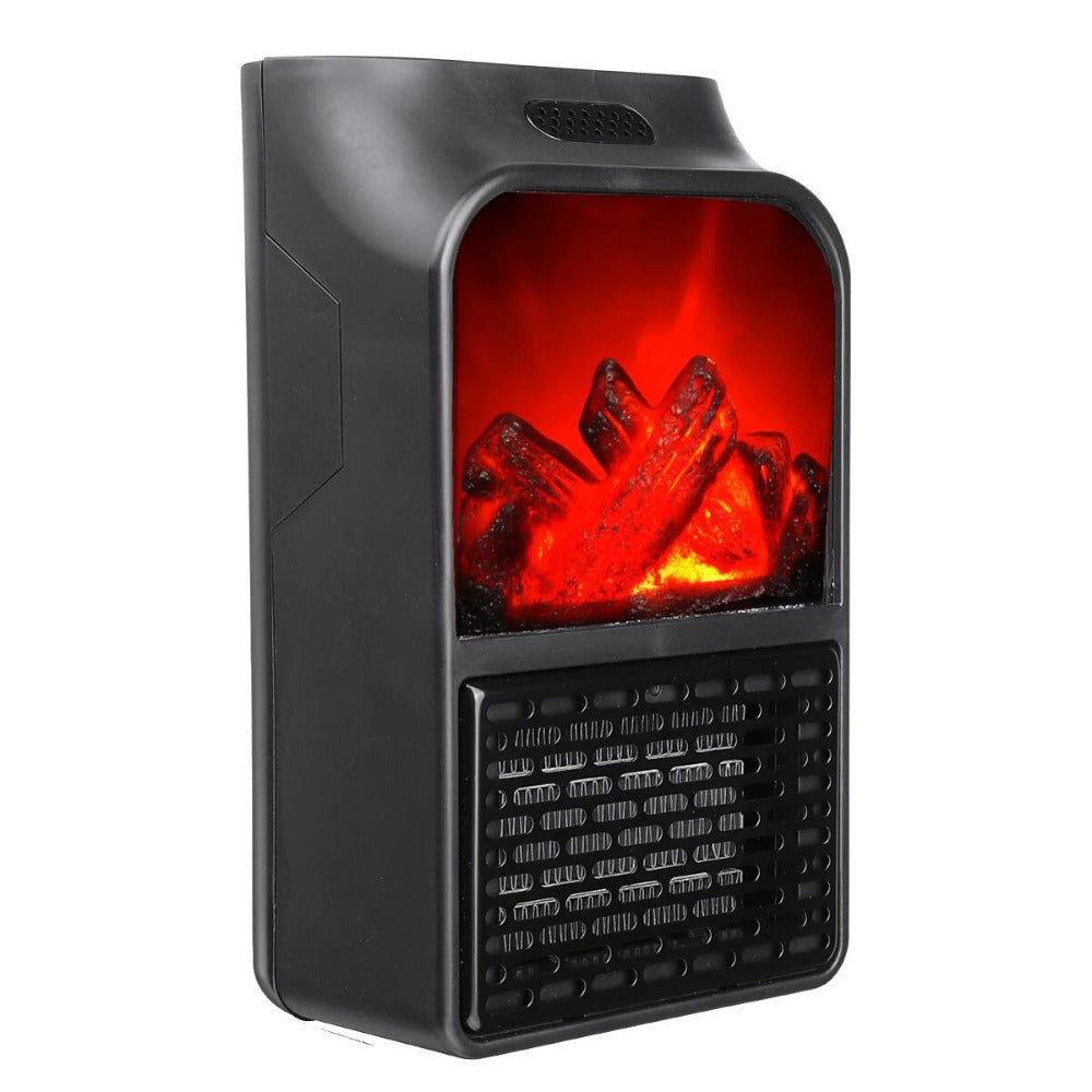 3D Flame 500W Wall-Mount Electric Fireplace Heater with Remote Control