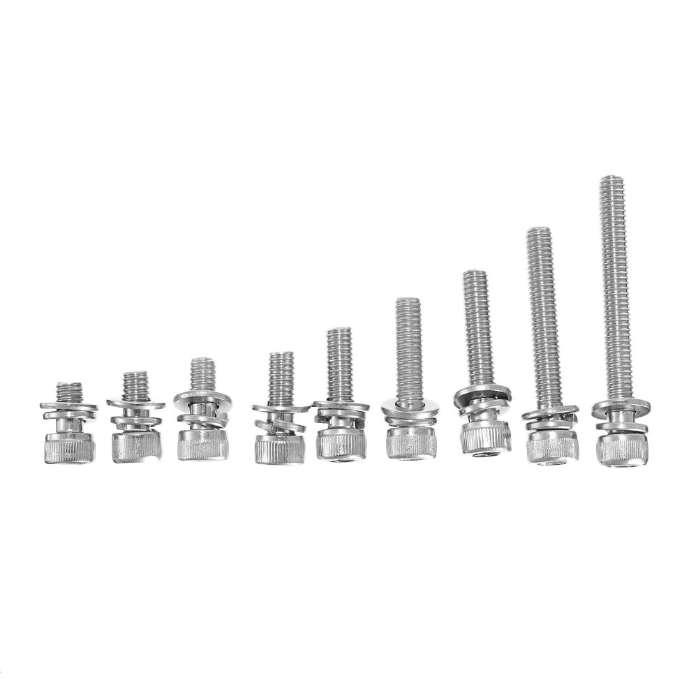 50Pcs M6 Hex Socket Knurled Cap Head Screw 304 Stainless Steel Bolt Assortment Set