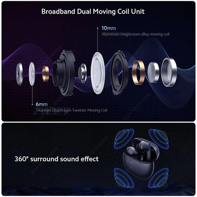 TWS Earphone Bluetooth 5.3 Active Noise Cancelling 3 Mic Wireless Headphone 36 Hours Life Earbuds