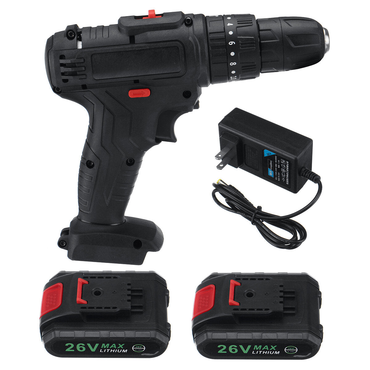 48V 1500W Impact Electric Drill 28N.m Max Torque LED Light Screwdriver Power