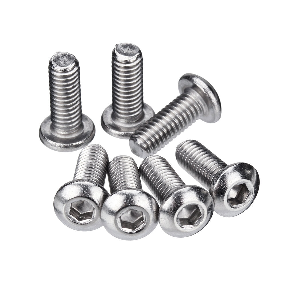 M3SS4 100Pcs Metric M3 304 Stainless Steel A2 Button Head Hex Socket Cap Screw Bolt